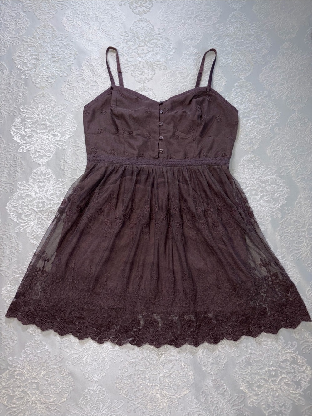 American Eagle Whimsigoth Fairycore Lace Mesh Mini Dress Size Large